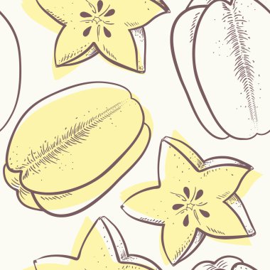 Stilize anahat carambola seamless modeli