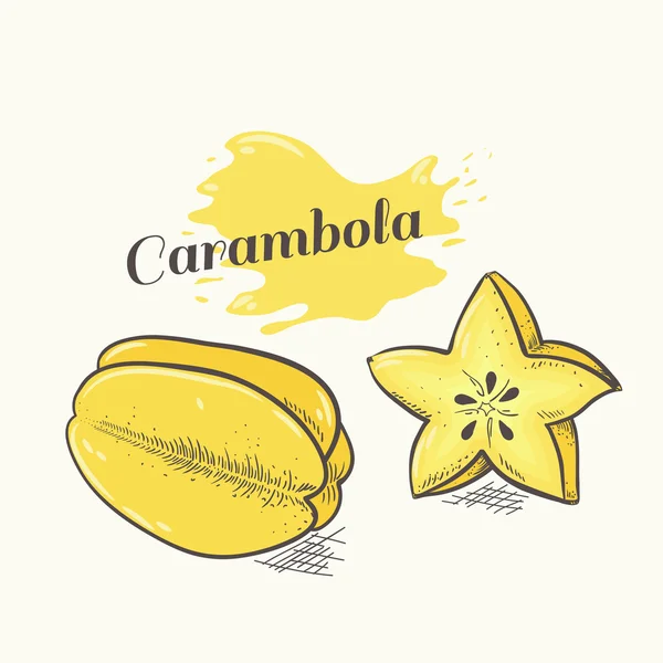 Illustrazione vettoriale della carambola — Vettoriale Stock