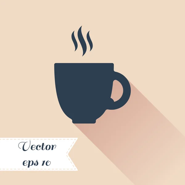 Icona della silhouette della tazza Cofee. Design piatto — Vettoriale Stock