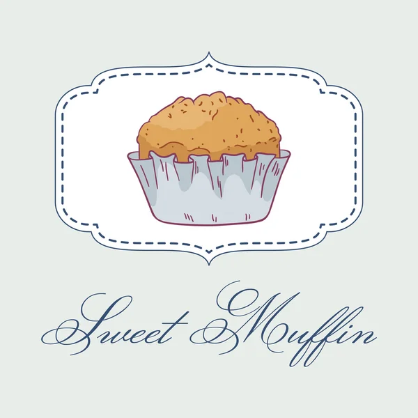 Vektorillustration des handgezeichneten Muffins. — Stockvektor