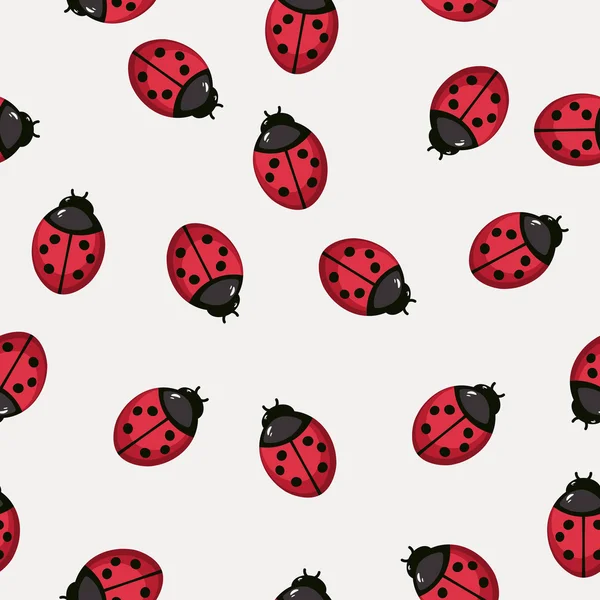 Fond de motif sans couture Avec coccinelles — Image vectorielle