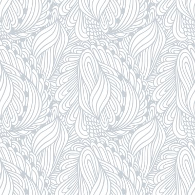 Hand drawn outline fashion seamless pattern. Doodle background. Ink style backdrop