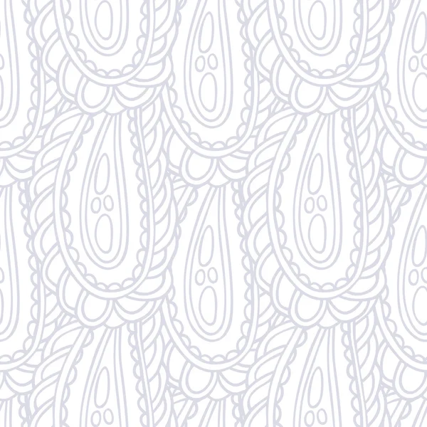 Handgezeichnetes nahtloses Muster in schwarz und weiß. Hintergrund mit Kritzelornament — Stockvektor