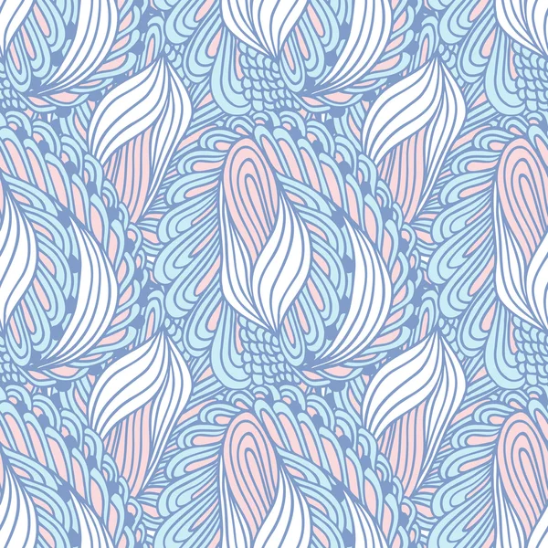 Hand drawn swirl fashion seamless pattern. Doodle background. Ink style backdrop — Wektor stockowy