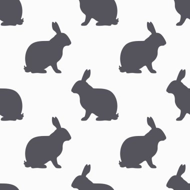 Tavşan siluet seamless modeli. Tavşan eti arka plan