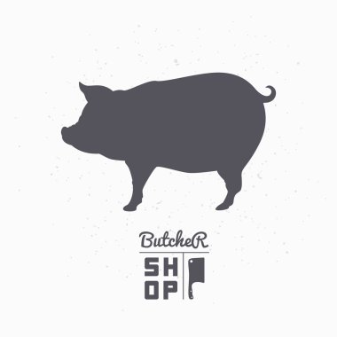 Butcher shop logo template clipart