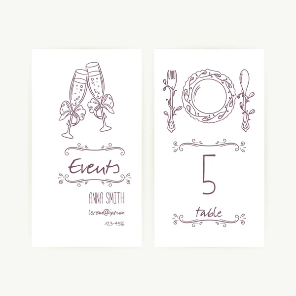 Set of wedding card templates — Stock Vector