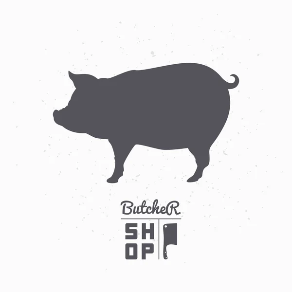Kasap dükkanı logo şablonu