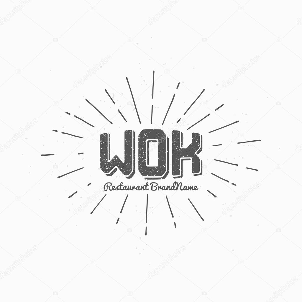 Hipster style WOK logo template