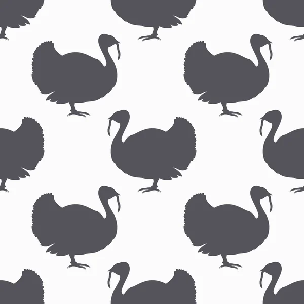 Silhouette d'oiseau de ferme motif sans couture. Viande de Turquie — Image vectorielle