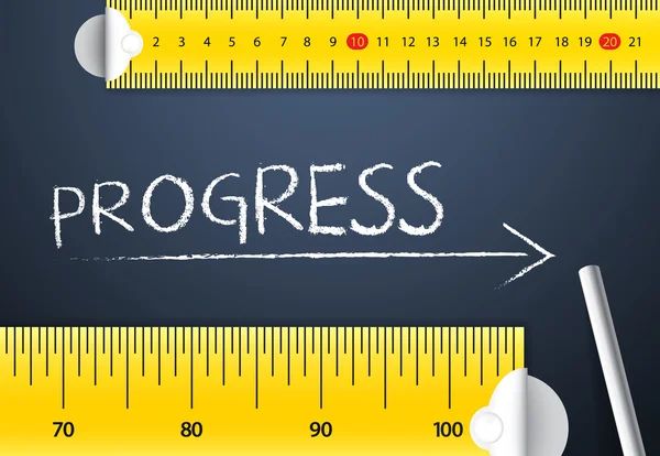 Medir o progresso, a melhoria e a realização — Fotografia de Stock