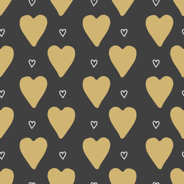 Vector seamless pattern hearts. The doodle style. — Stock Vector