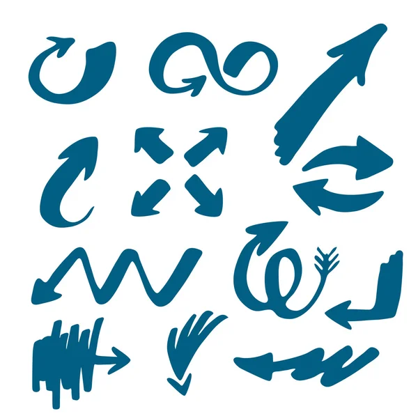 Vector set van verschillende pijlen. Hand getekende pijl collectie. — Stockvector