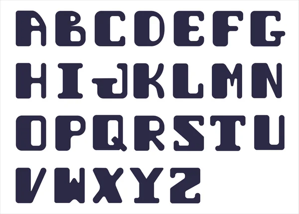 Vet alfabet dat bestaat uit hoofdletters. Lettertypedecoratie. Vectorillustratie. — Stockvector