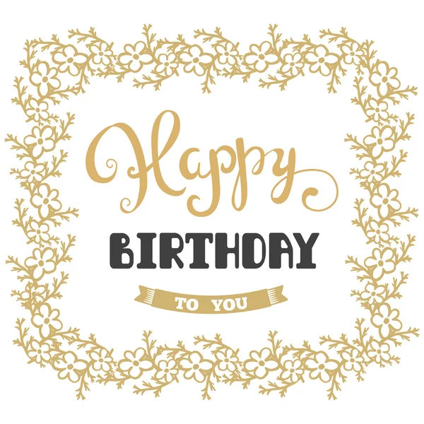 Feliz Cumpleaños. Tarjeta de felicitación vectorial. Letras manuales . — Vector de stock