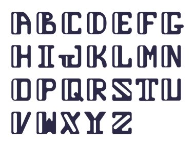Kalın alfabe sermaye sans serif Latin harfleri. Vektör tasarımı için harflerin ayarla.