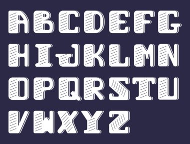 Kalın alfabe sermaye sans serif Latin harfleri. Vektör tasarımı için harflerin ayarla.