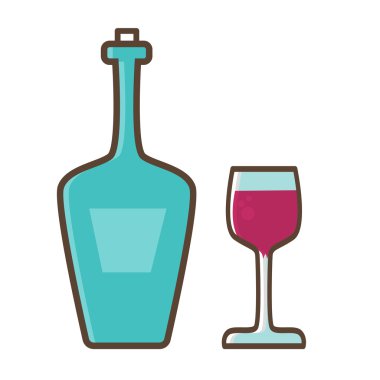 Trendy lineer tarzda cam tıpa ile şarap şişe