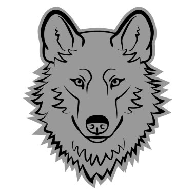 Wolf Logo maskot amblemi vektör. Kurt kafası