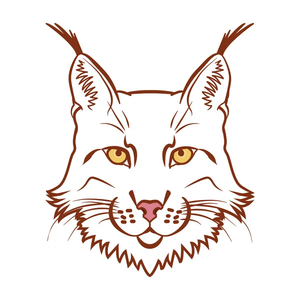 Lynx maskot logo. Vedoucí lynx, samostatný vektorové ilustrace — Stockový vektor