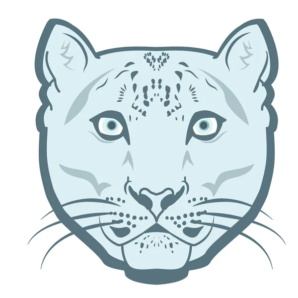 Snow Leopard Logo maskot znak vektor. Snow leopard hlava. — Stockový vektor