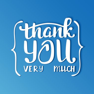 Thank you very much. Hand lettering inscription clipart
