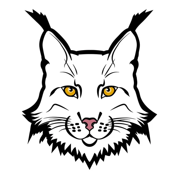 Lynx mascot logo. Hoofd van lynx geïsoleerd vectorillustratie — Stockvector