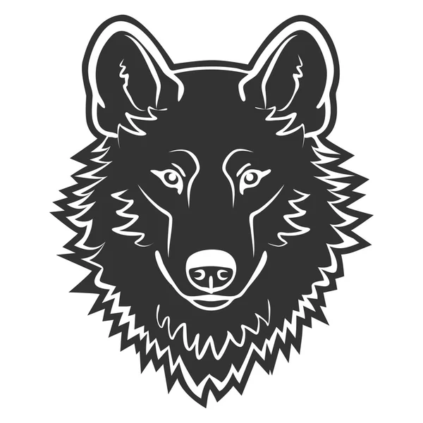 Mascotte de Loup Logo Emblème vecteur. Tête de loup — Image vectorielle