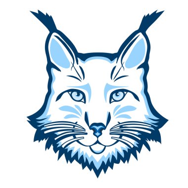 Lynx maskot logosunu görmeniz gerekir. Lynx başkanı vektör illüstrasyon izole