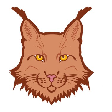 Lynx maskot logosunu görmeniz gerekir. Lynx başkanı vektör illüstrasyon izole