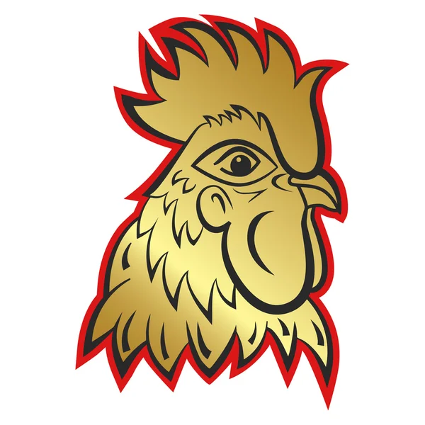 Mascotte du logo du coq. feuille vectorielle d'illustration de tête de coq . — Image vectorielle