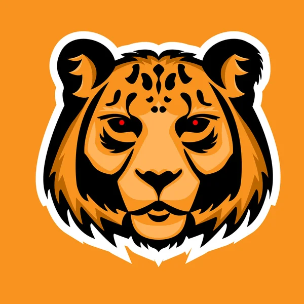 Tiger logo mascot. Ilustración vectorial aislada cabeza leopardo nieve — Vector de stock