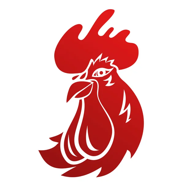 公鸡标志吉祥物。孤立的公鸡头矢量图. — 图库矢量图片