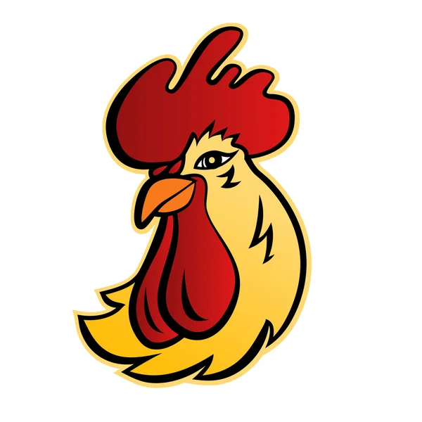 Mascota del logotipo del gallo. Ilustración aislada del vector de cabeza de gallo . — Vector de stock