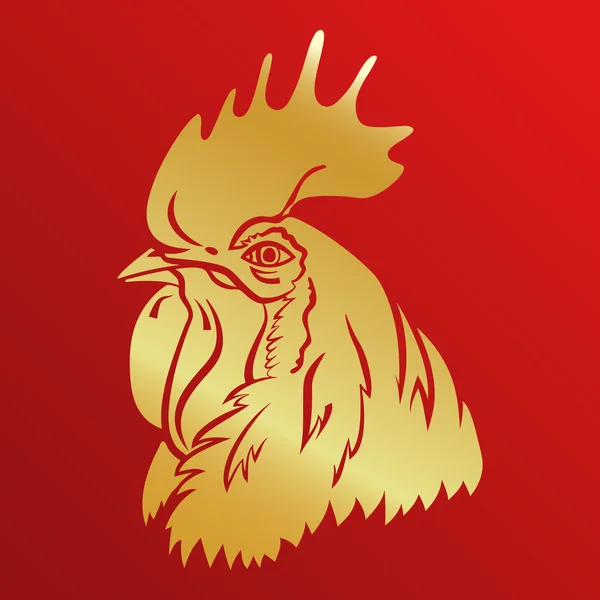 Mascotte con logo Rooster. gallo testa vettore illustrazione foglio . — Vettoriale Stock