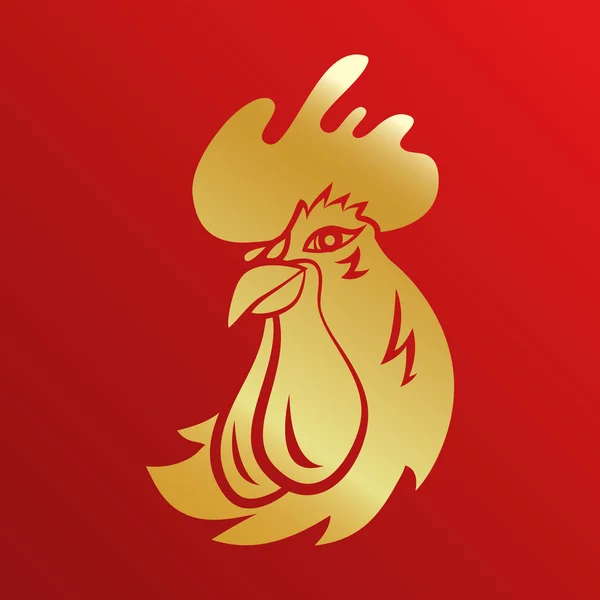 Mascotte con logo Rooster. gallo testa vettore illustrazione foglio . — Vettoriale Stock