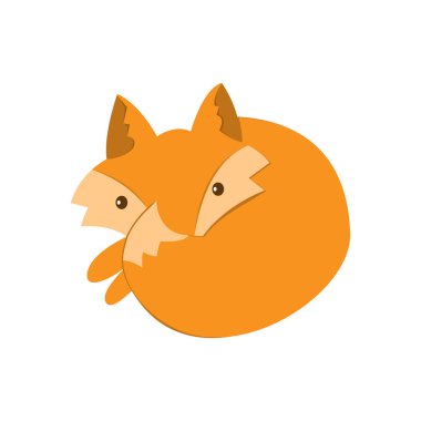 Vektör şirin fox. El çocuk illüstrasyon için sevimli karakter çizmek. Tilki çizgi film maskot.