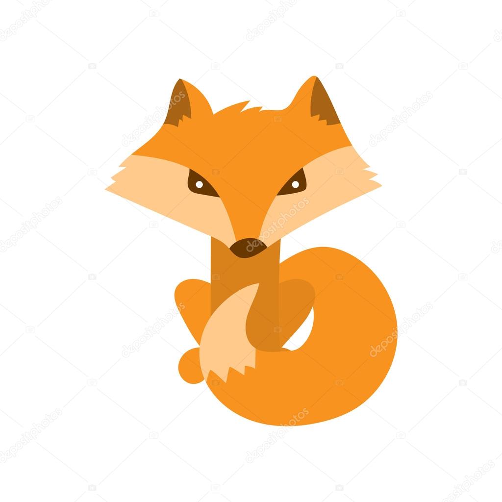 ベクトルかわいいキツネ。手は、子供のイラストのかわいいキャラクターを