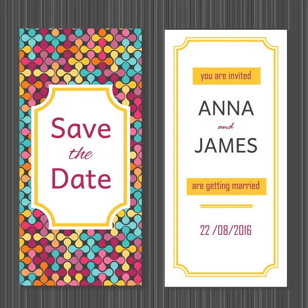 Invitation de mariage moderne avec un design abstrait . — Image vectorielle