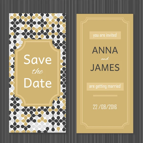 Invitation de mariage moderne avec un design abstrait . — Image vectorielle