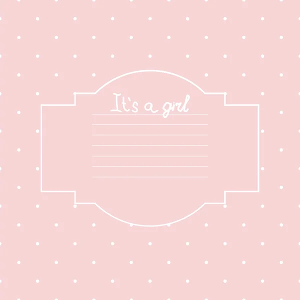 Baby girl shower card. Arrival card with place for your text. — Stock Photo, Image