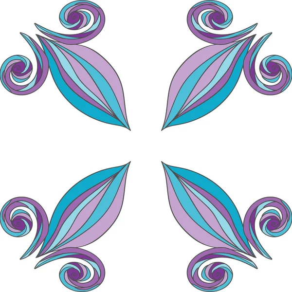 Ornamento floral manos pintadas — Vector de stock