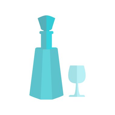 flat, crystal, cut-glass decanters clipart
