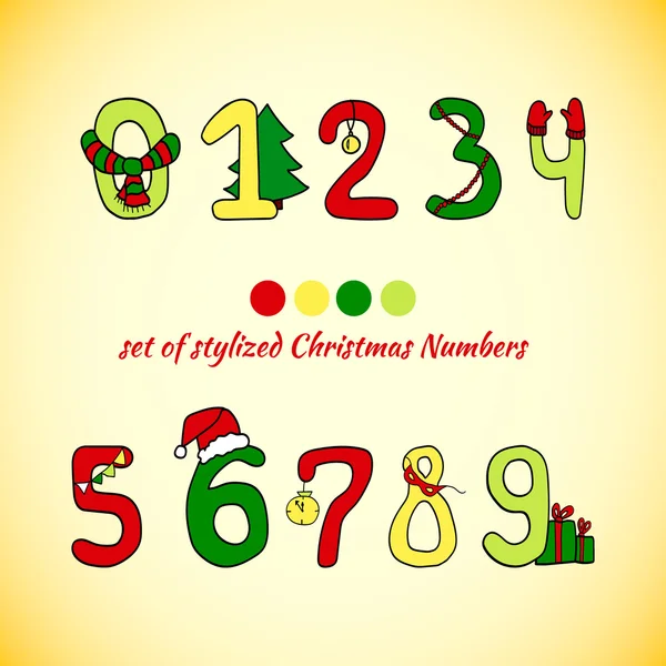 Χριστούγεννα φορέα που στυλιζαρισμένη αριθμών — Διανυσματικό Αρχείο