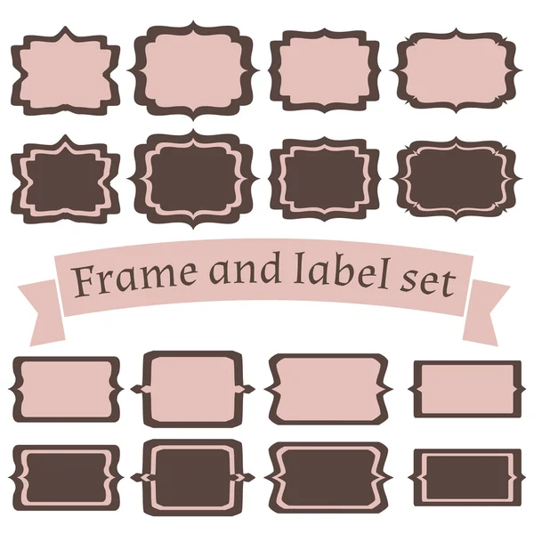 Set of frames and labels. vignette with space for your text. — Stock Vector