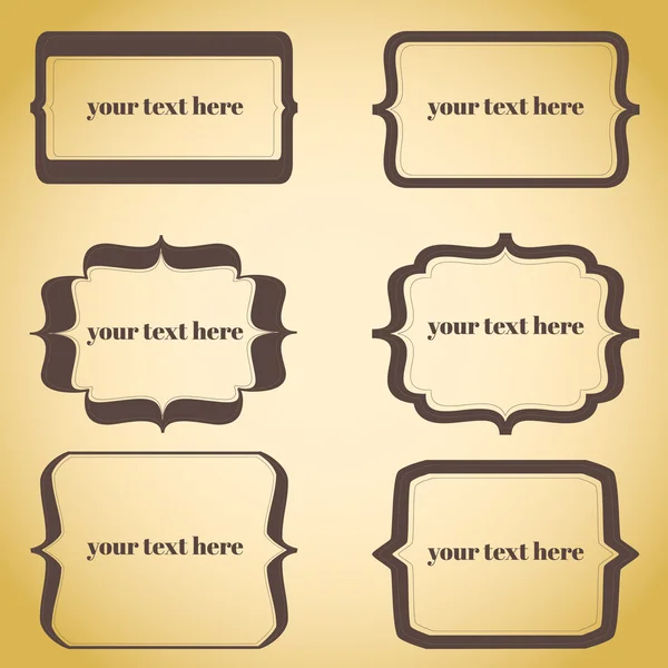 Uppsättning av ramar och etiketter. vinjett med plats för din text. — Stock vektor