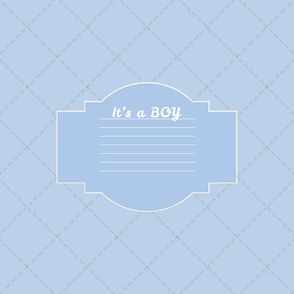 Baby boy shower card. Arrival card with place for your text. — Stock Vector