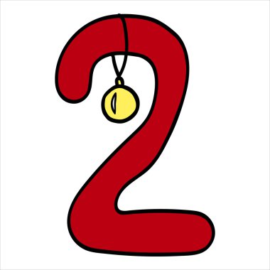 Vektör Noel şekil stilize. Sayı 2.