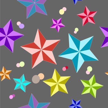 Dikişsiz desen renkli beş köşeli yıldız