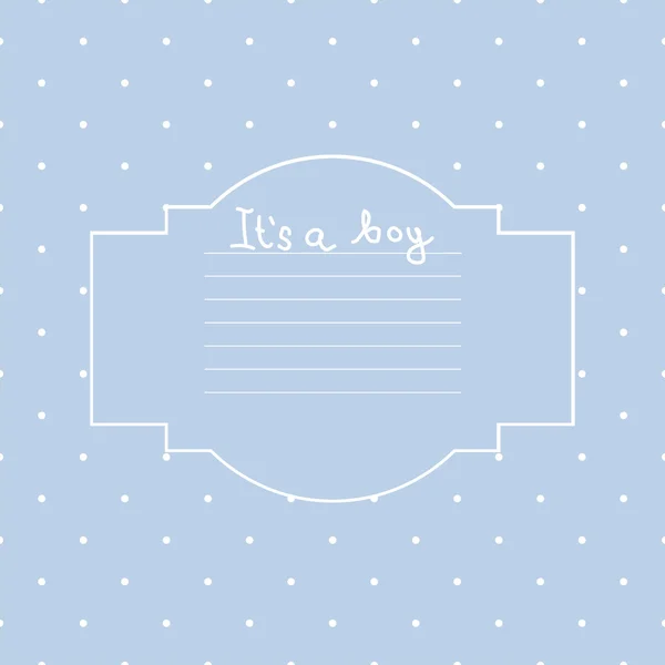 Μωρό αγόρι ντους κάρτα. κάρτα άφιξης με θέση για το κείμενό σας. — Διανυσματικό Αρχείο